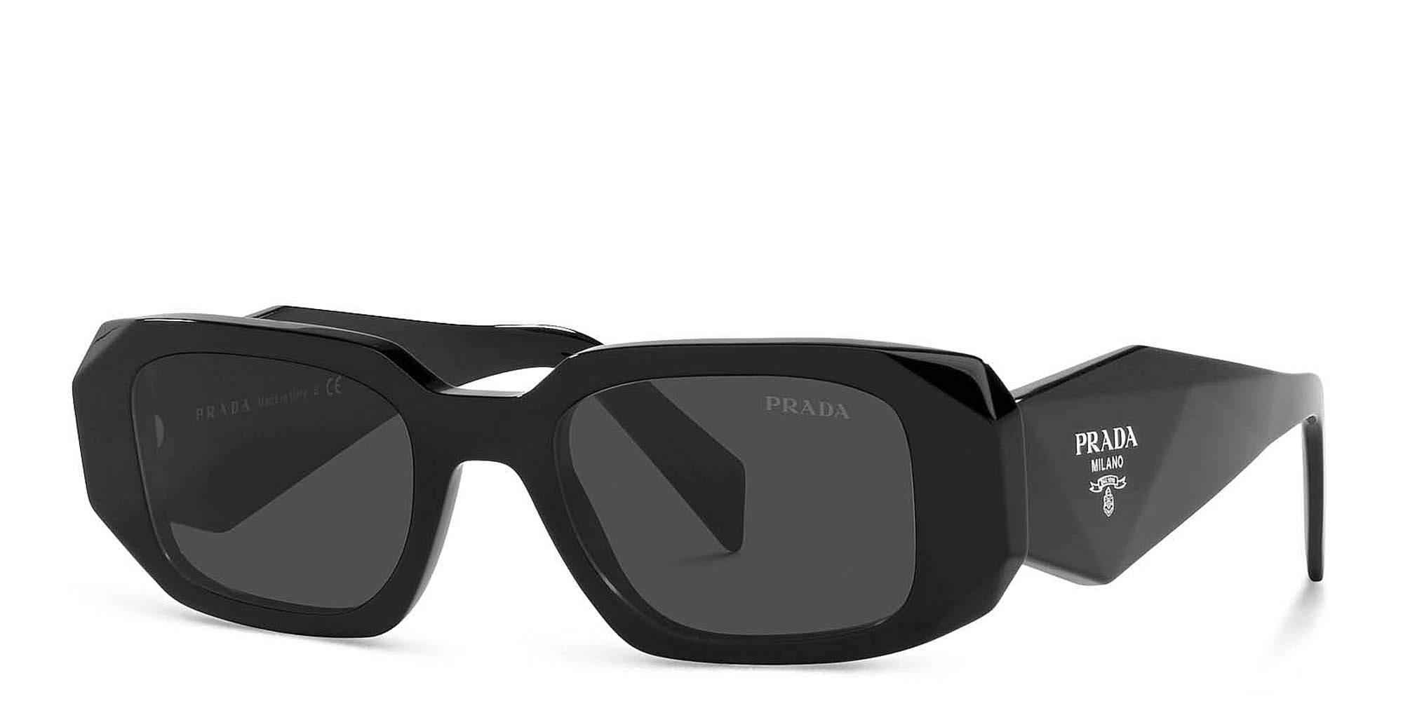 PRADA Rectangle Sunglasses in Black – Product Photo 2
