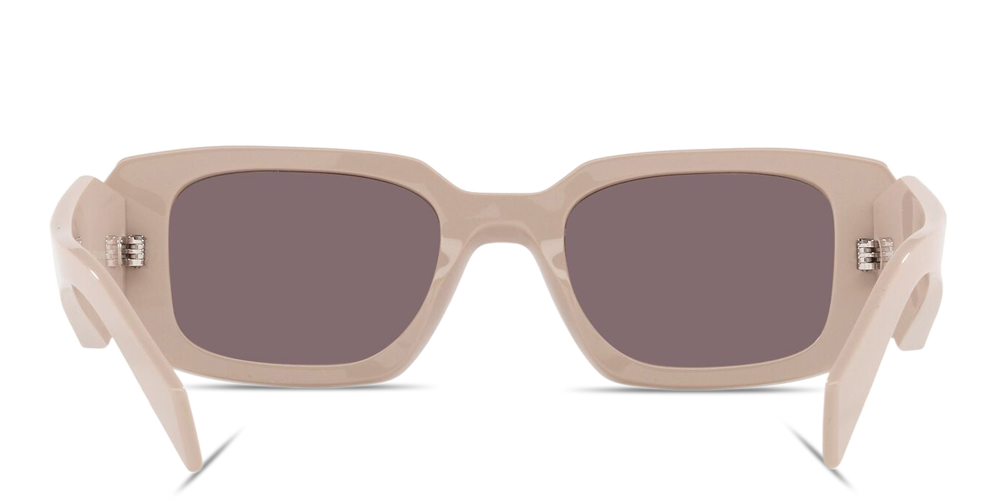 PRADA Logo Lettering Rectangle Sunglasses in Shiny Beige – Product Photo 4