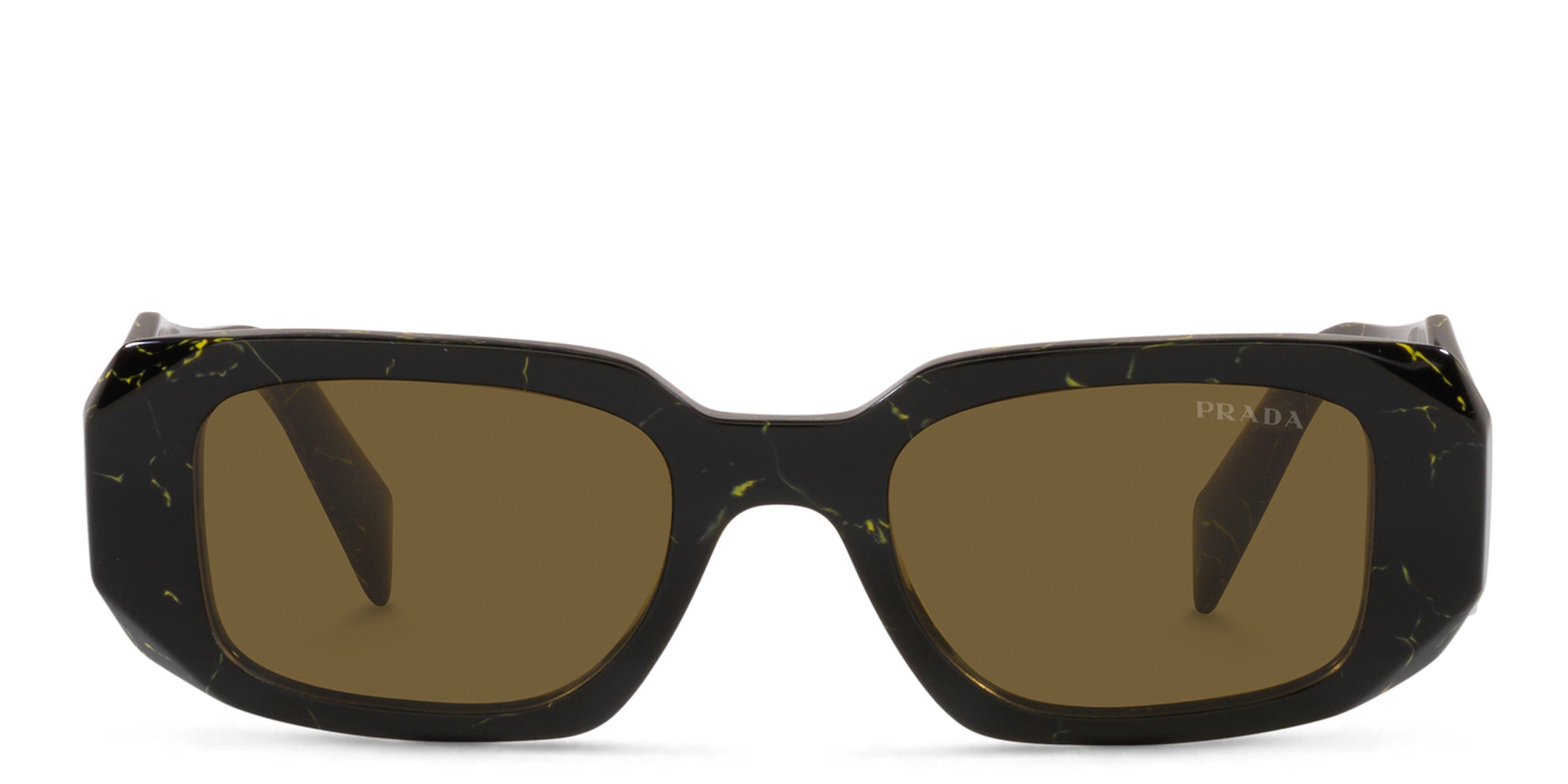 Prada Rectangle Acetate Sunglasses Dark Brown Tortoise PR17WS Sunglasses | Rectangle Tortoise Brown PR17WS | Prada main image 2