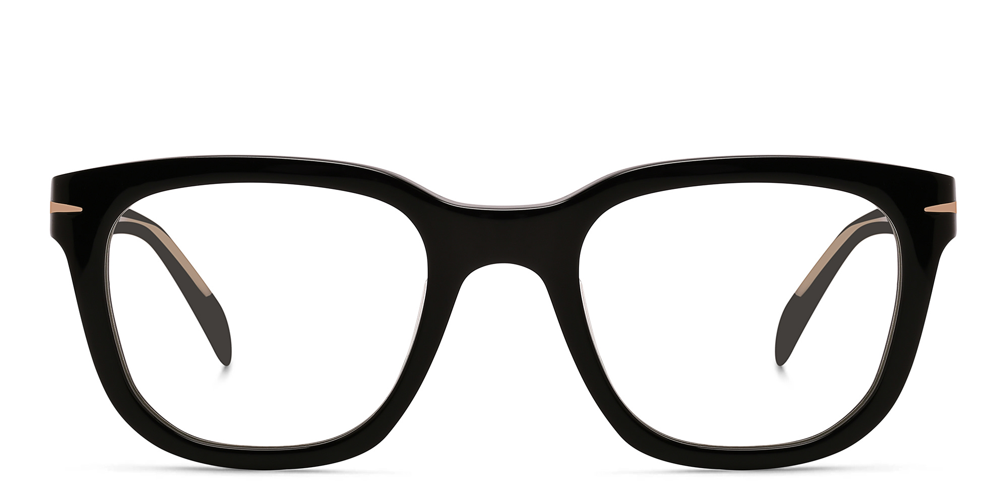 Shop DAVID BECKHAM Square Eyeglasses in Black online.