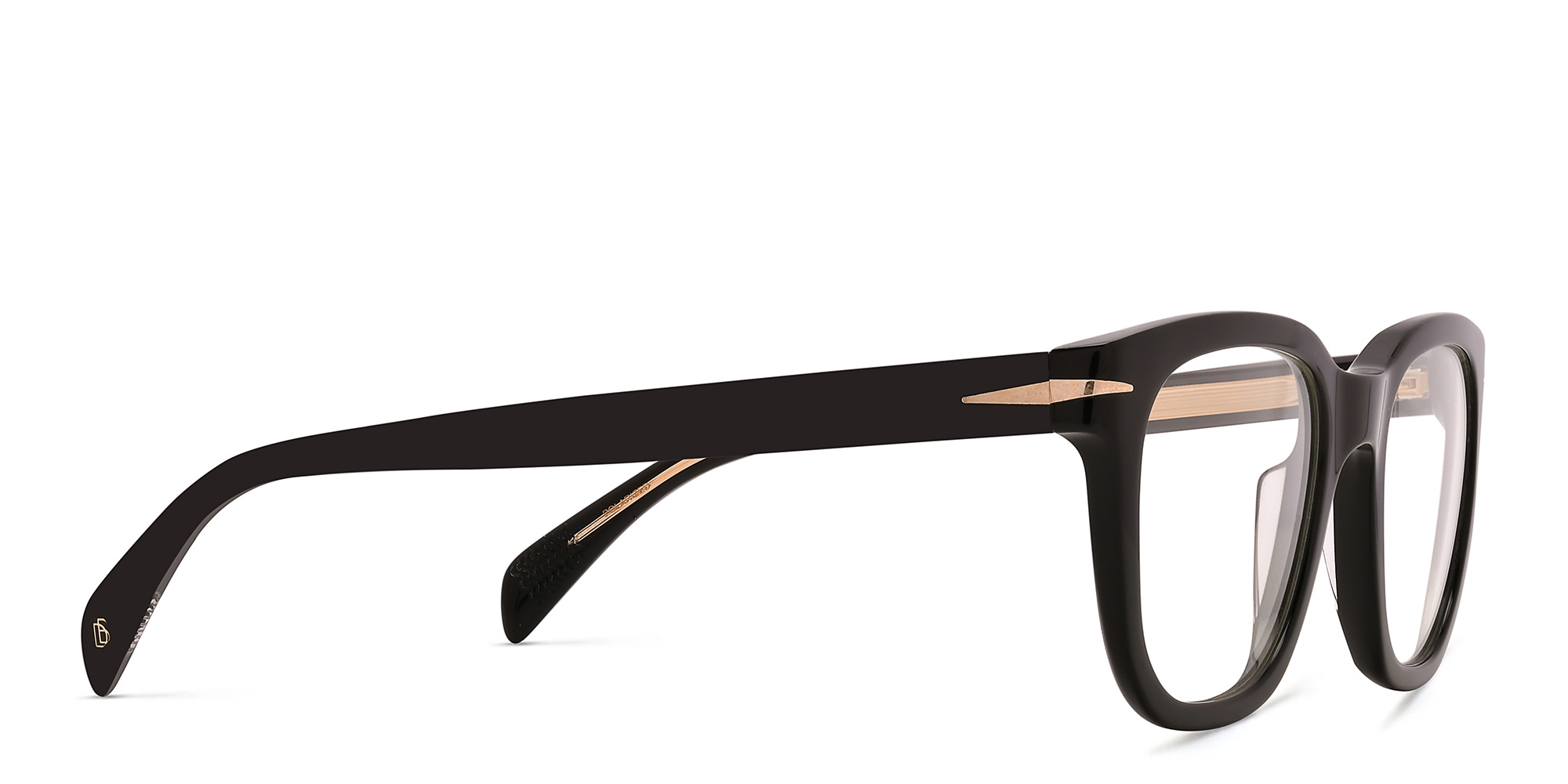 DAVID BECKHAM Square Eyeglasses in Black – Product Photo 3