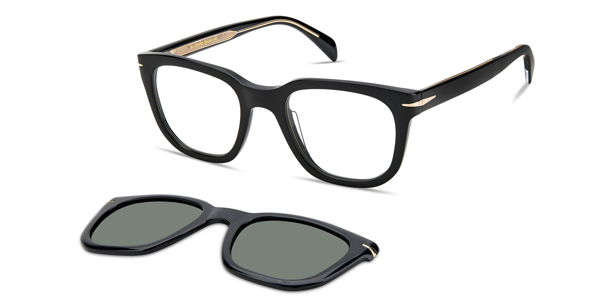 DAVID BECKHAM Square Eyeglasses in Black – Product Photo 5