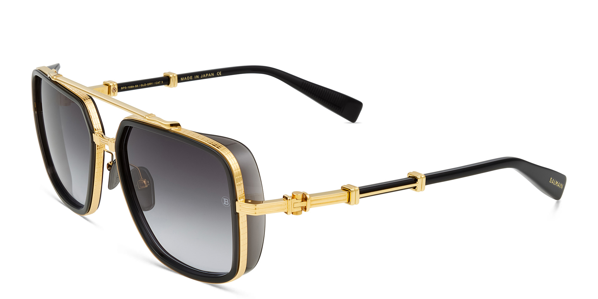 تسوق نظارة شمسية "أوفيسييه" بإطار مربع للجنسين بالمان بلون ذهبي أونلاين.