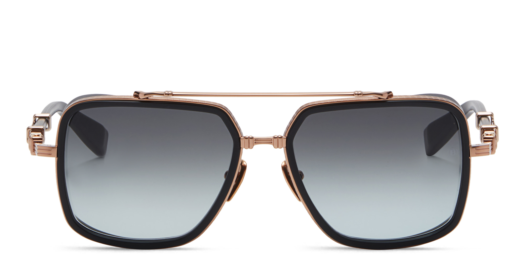 Shop BALMAIN Officier Unisex Aviator Sunglasses in Black online.