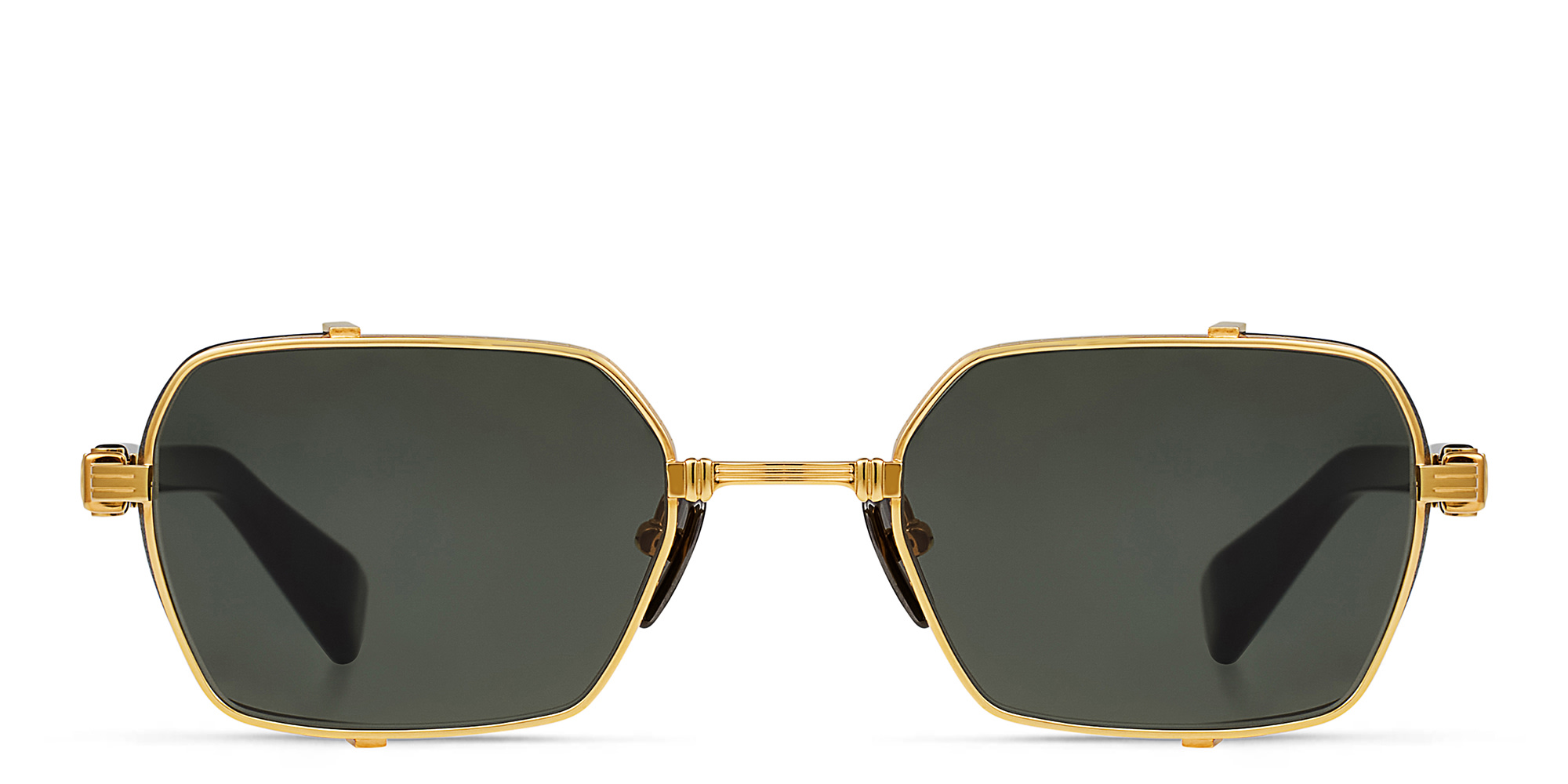 BALMAIN Brigade-III Unisex Rectangle Sunglasses in Gold – Product Photo 1