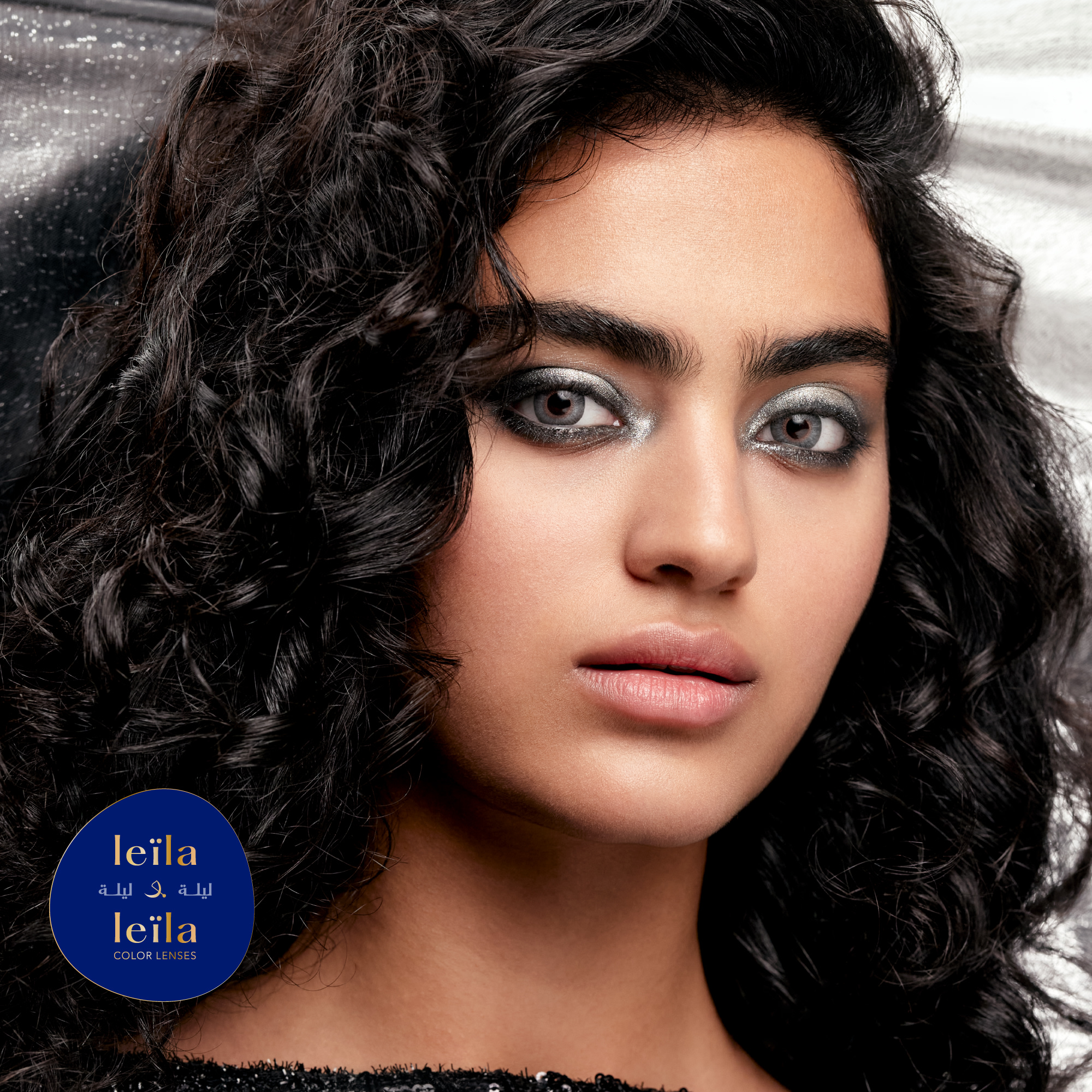 LEILA & LEILA Monthly Color Contact Lenses - Shahrazade Midnight Grey – Product Photo 2