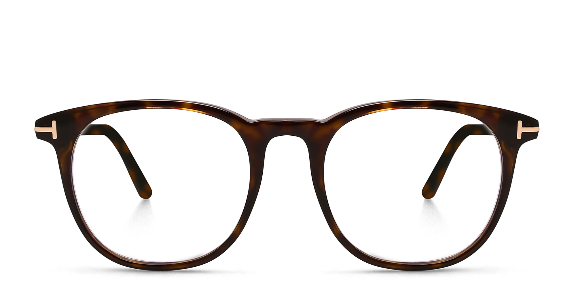 TOM FORD Round Eyeglasses in Dark Havana – Product Photo 1