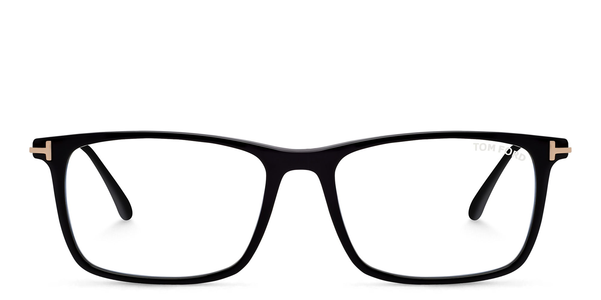 Shop TOM FORD Rectangle Eyeglasses in Shiny Black online.
