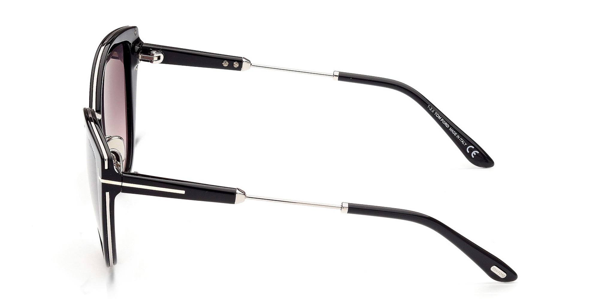 Shop TOM FORD Cat Eye Sunglasses in Shiny Black online.