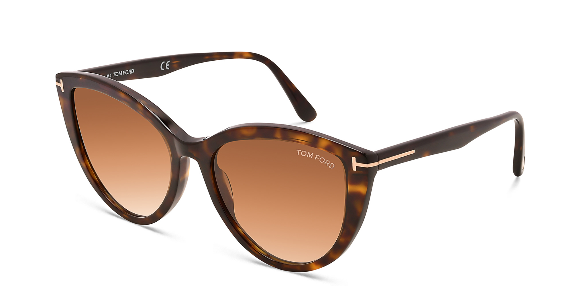TOM FORD Cat Eye Sunglasses in Dark Havana – Product Photo 2