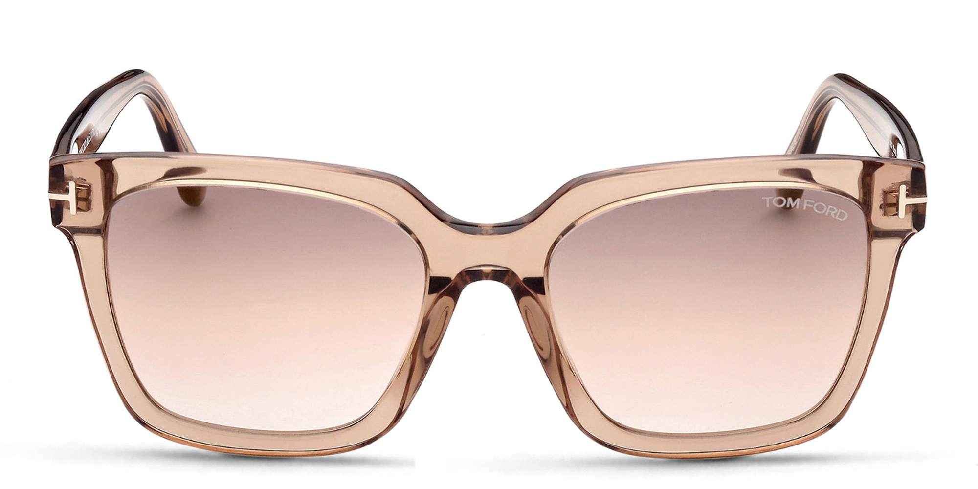 Shop TOM FORD Square Sunglasses in shiny light brown online.