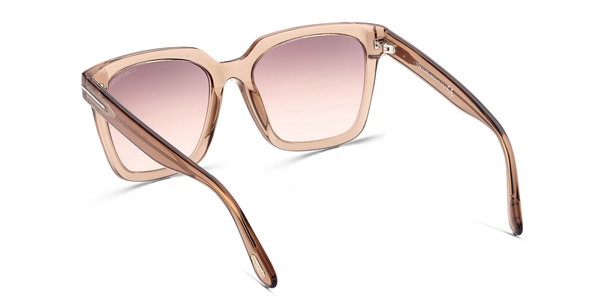 Shop TOM FORD Square Sunglasses in shiny light brown online.
