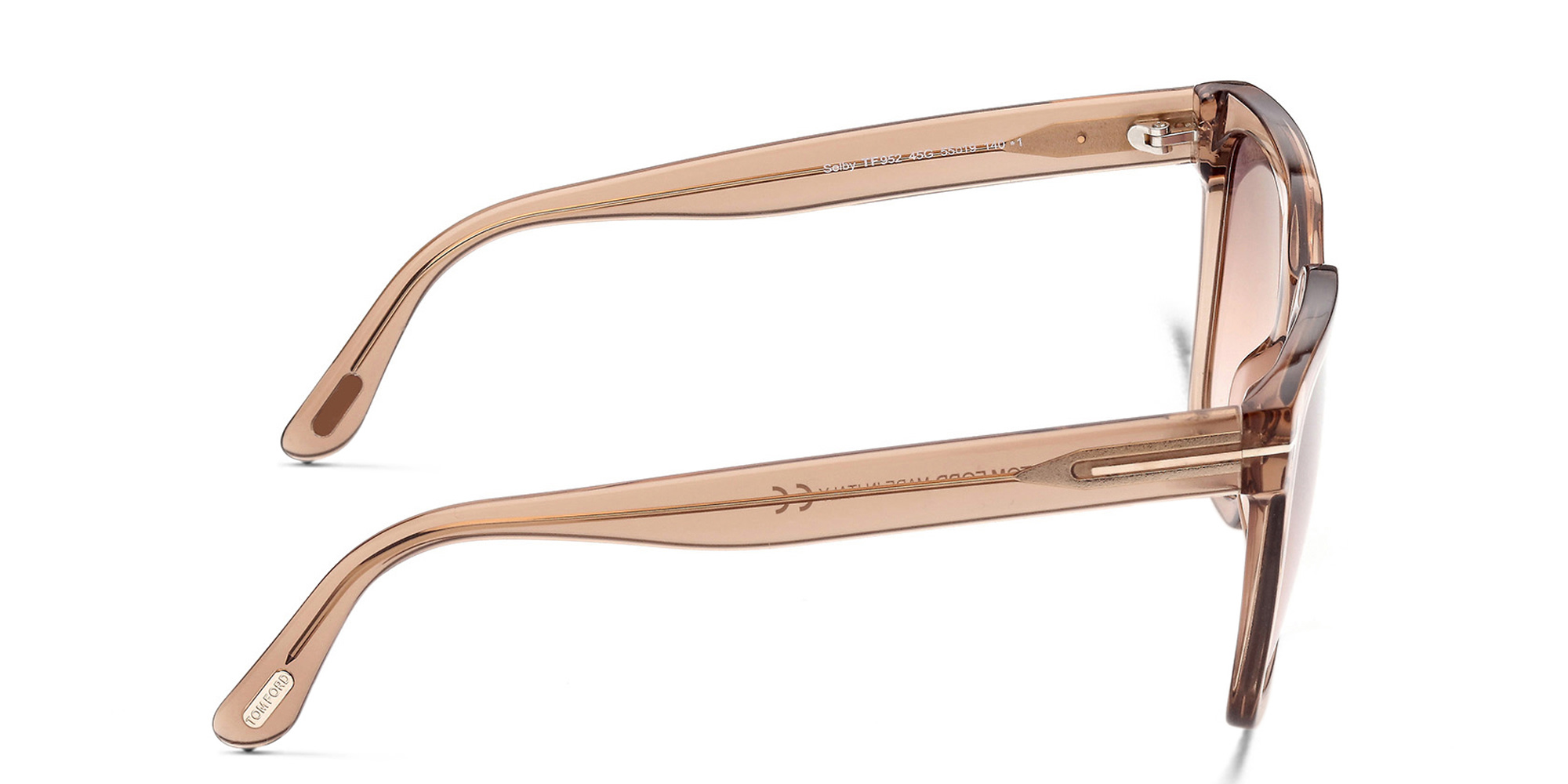 Shop TOM FORD Square Sunglasses in shiny light brown online.