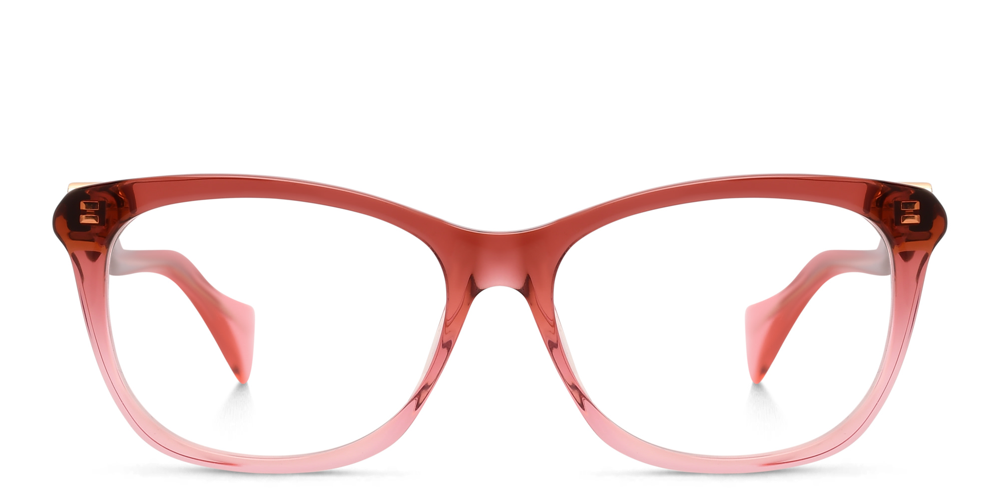 Shop GUCCI Rectangle Eyeglasses in Red online.