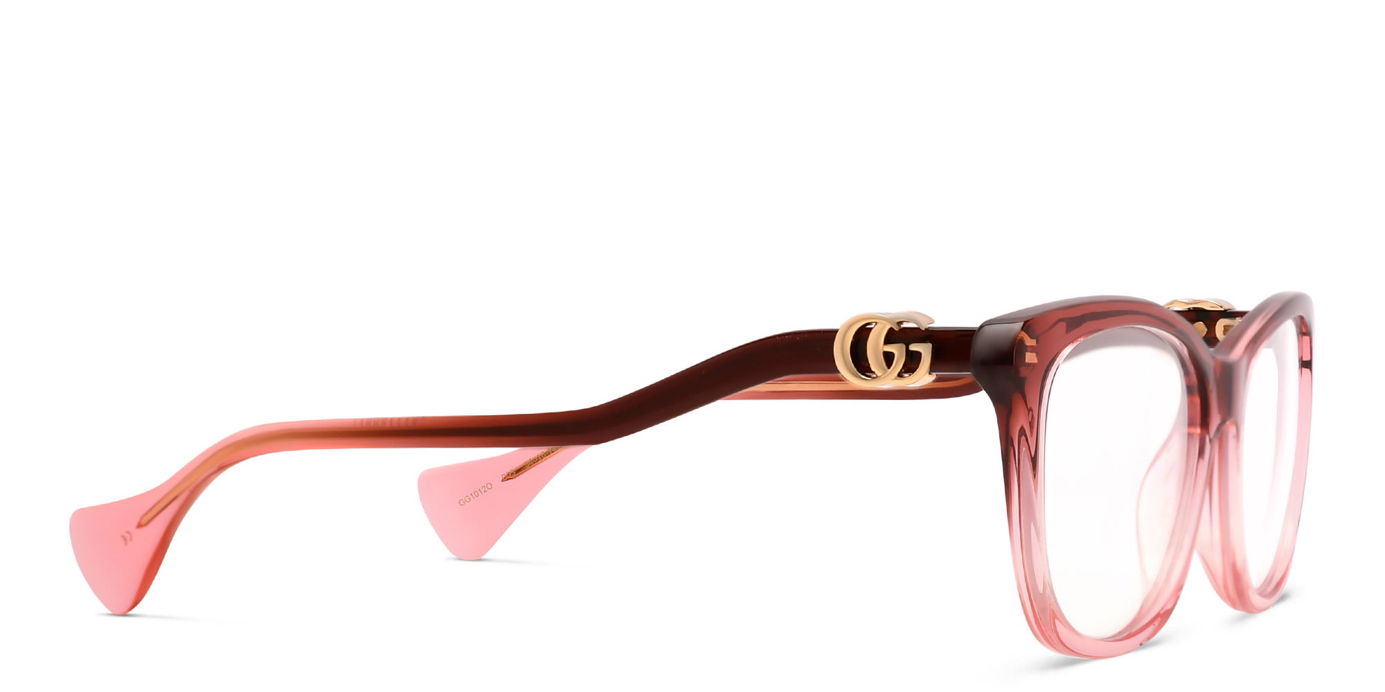 Shop GUCCI Rectangle Eyeglasses in Red online.