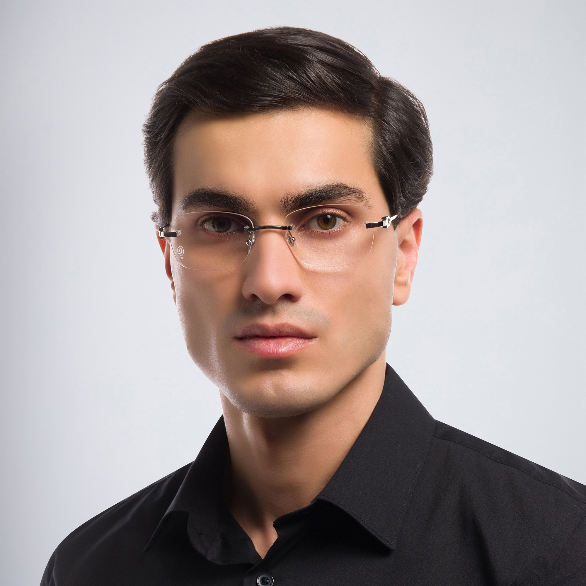 Cartier Signature 'C'de Cartier Rimless Eyeglasses in Silver – Product Photo 6