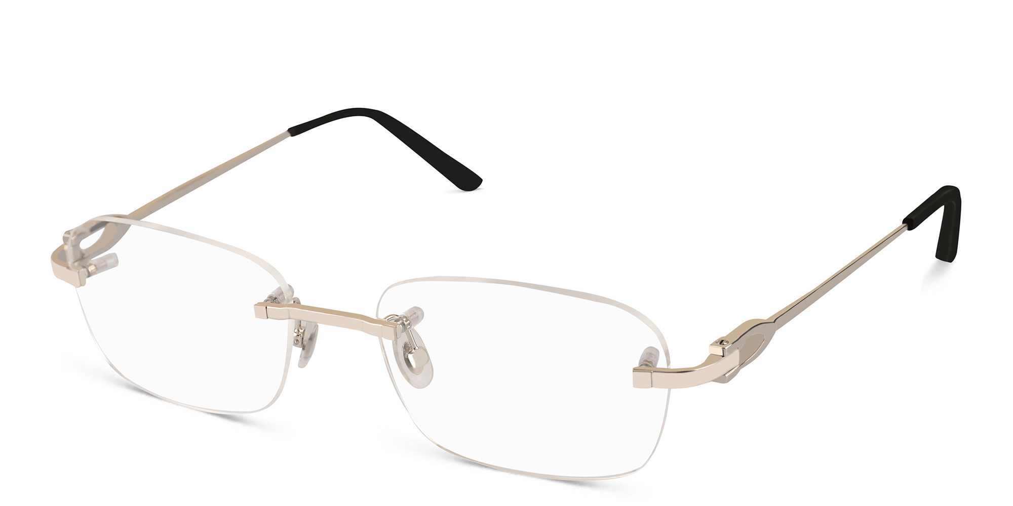 Cartier Signature 'C'de Cartier Rimless Eyeglasses in Silver – Product Photo 2