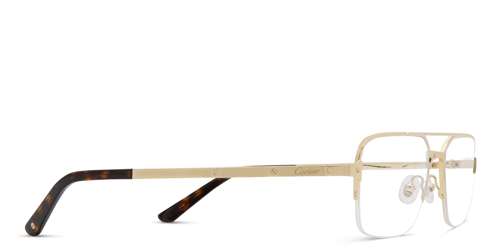 Buy Cartier Santos de Cartier Wide Half-Rim Eyeglasses Online