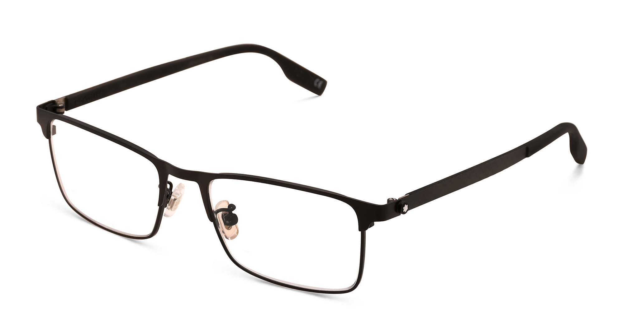 Shop MONTBLANC Rectangle Eyeglasses in Black online.
