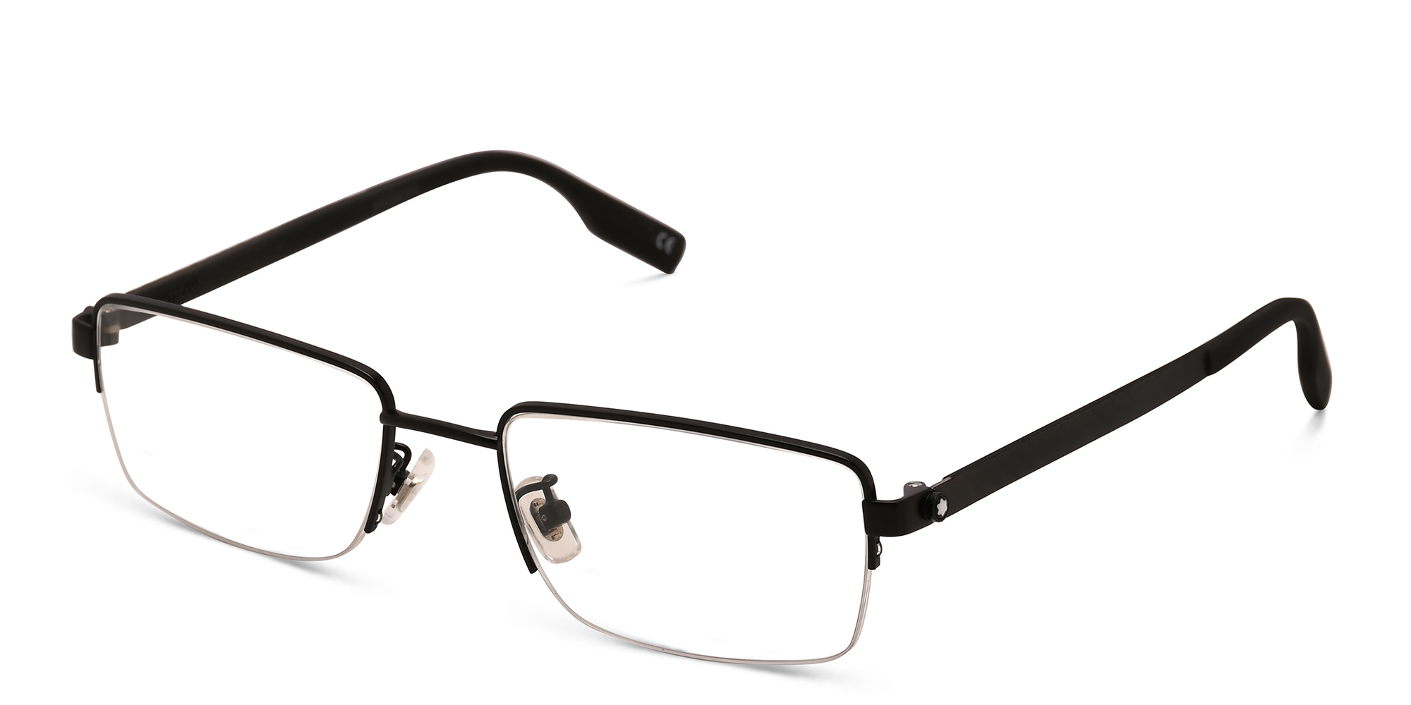 MONTBLANC Half Rim Wide Rectangle Eyeglasses in Black – Product Photo 2
