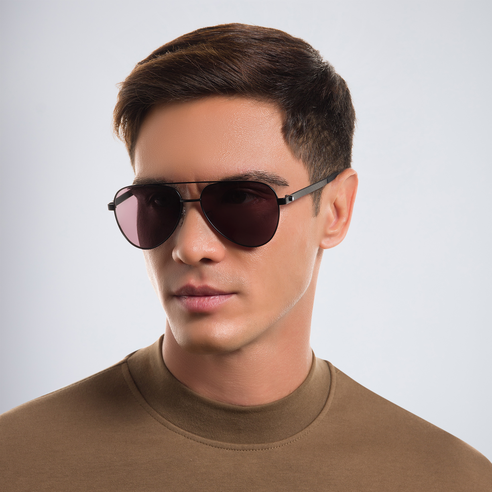 Shop MONTBLANC Pilot Sunglasses in Black online.
