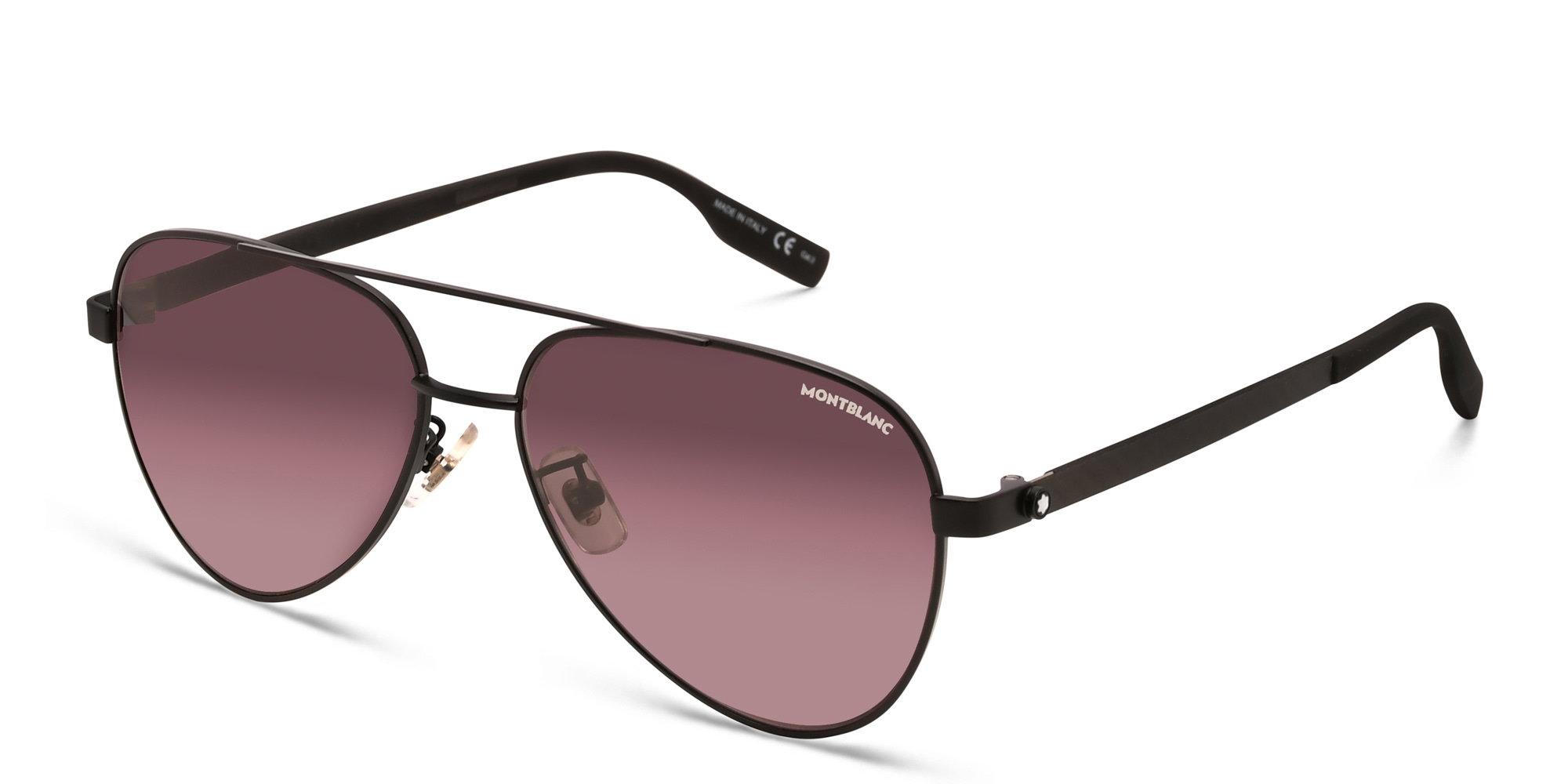 Shop MONTBLANC Pilot Sunglasses in Black online.