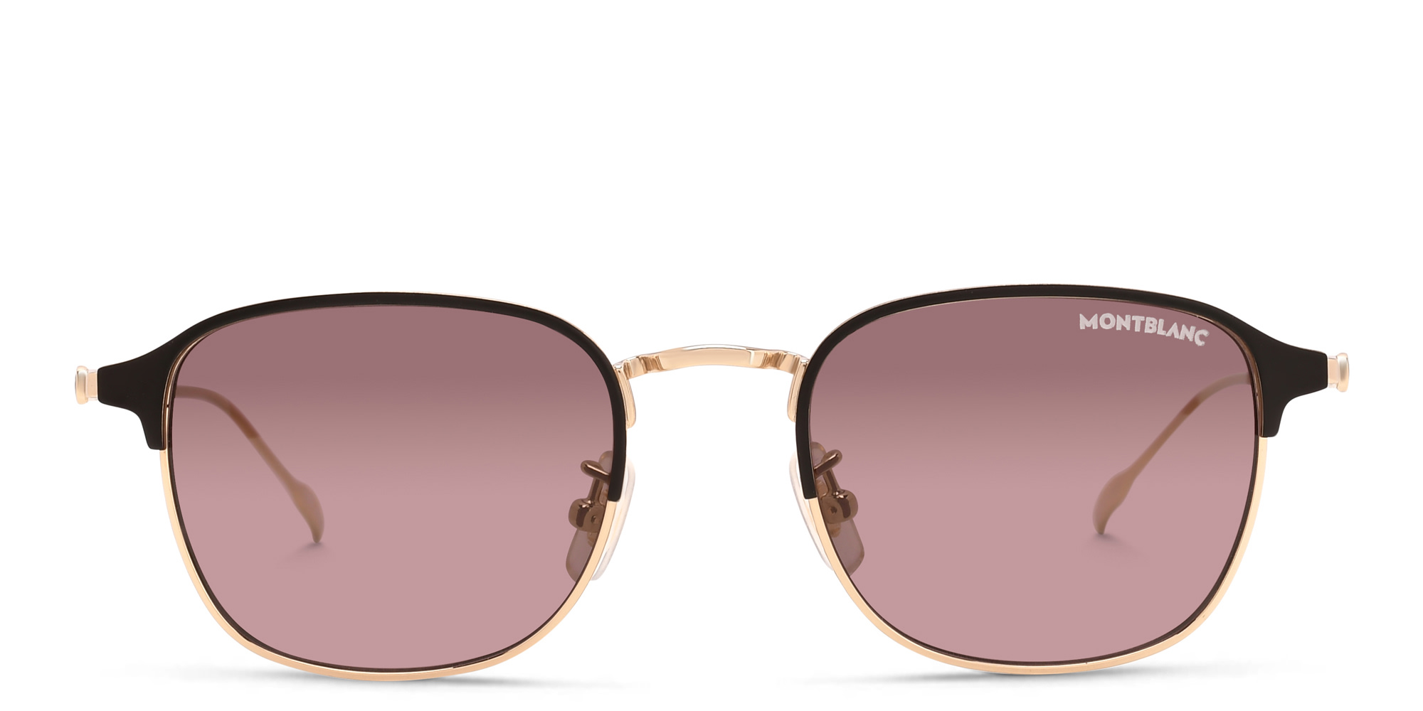 نظارة شمسية بإطار مربع من مونت بلانك بلون ذهبي - صورة المنتج 1