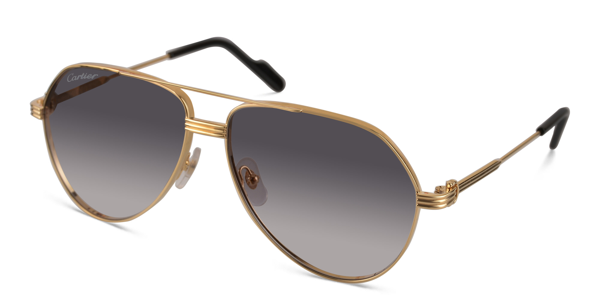 Shop Cartier Première de Cartier Aviator Sunglasses in Gold online.