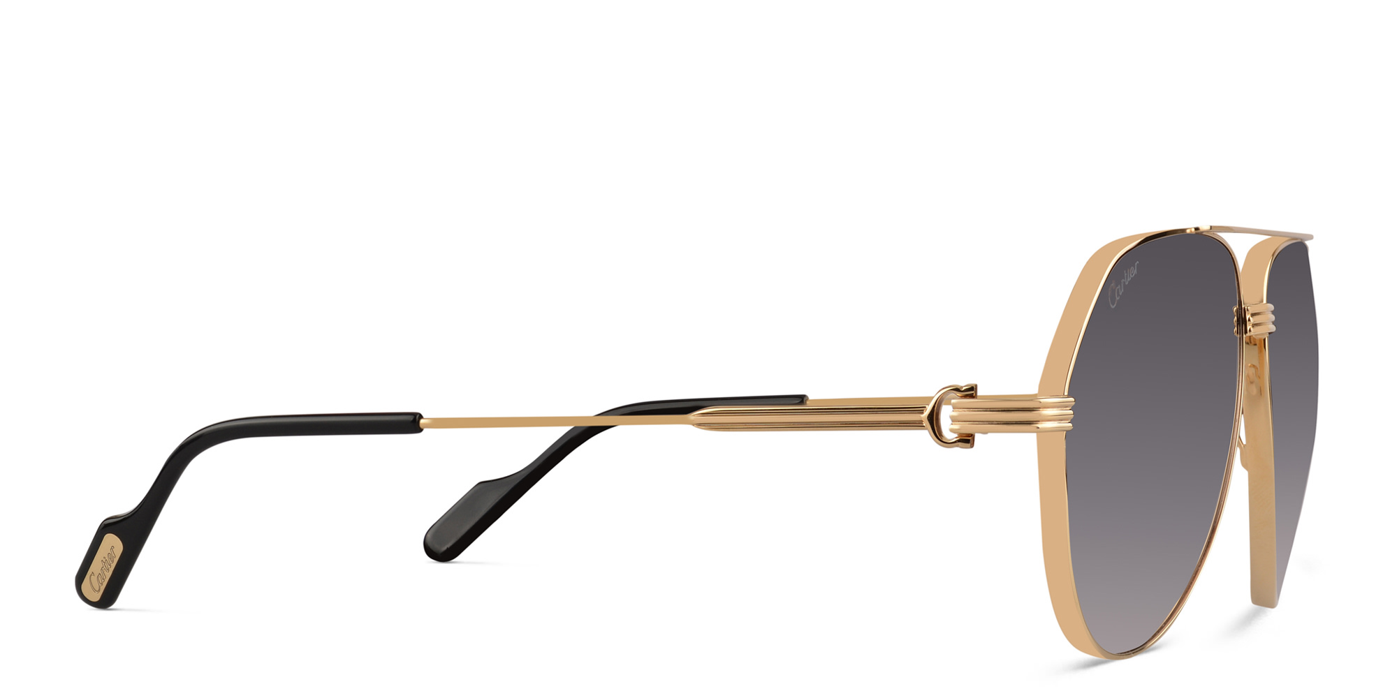 Shop Cartier Première de Cartier Aviator Sunglasses in Gold online.