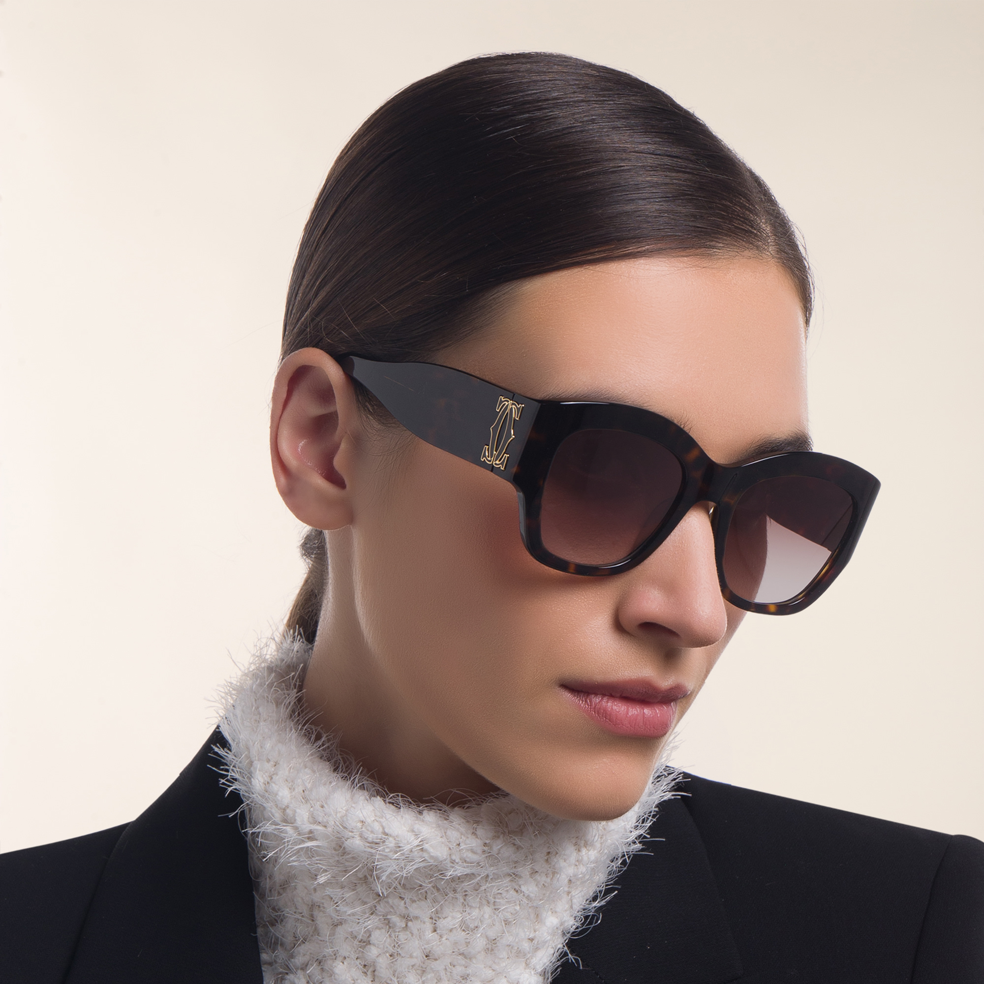 Cartier C de Cartier Cat-Eye Sunglasses in Havana – Product Photo 6