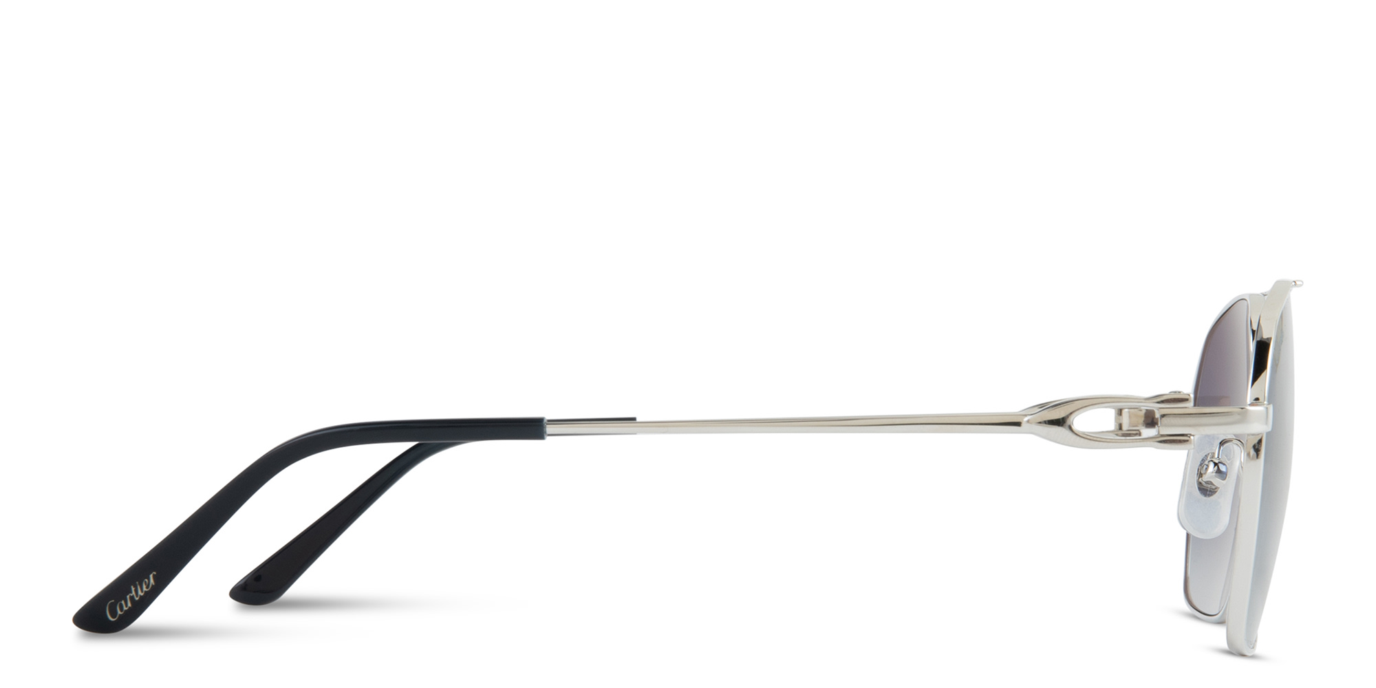 Cartier Signature C de Cartier Pilot Sunglasses in Silver – Product Photo 3