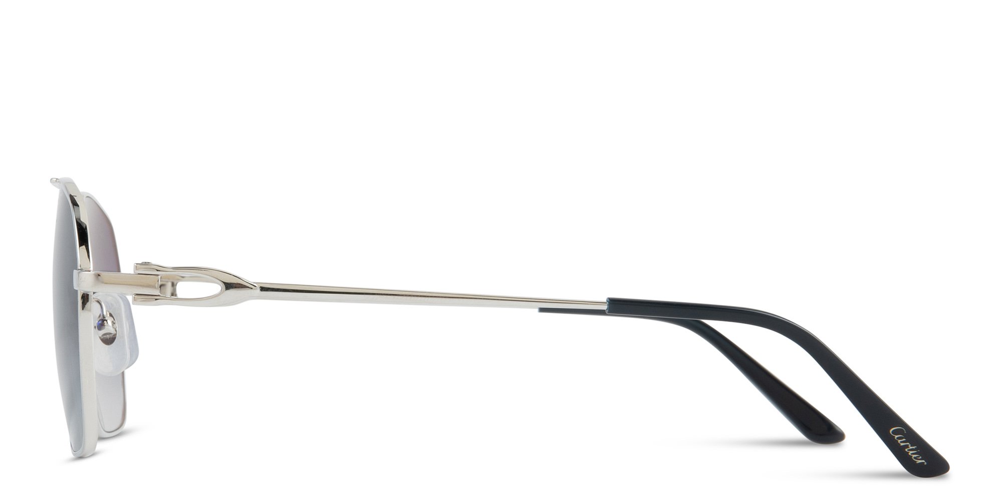 Cartier Signature C de Cartier Pilot Sunglasses in Silver – Product Photo 4
