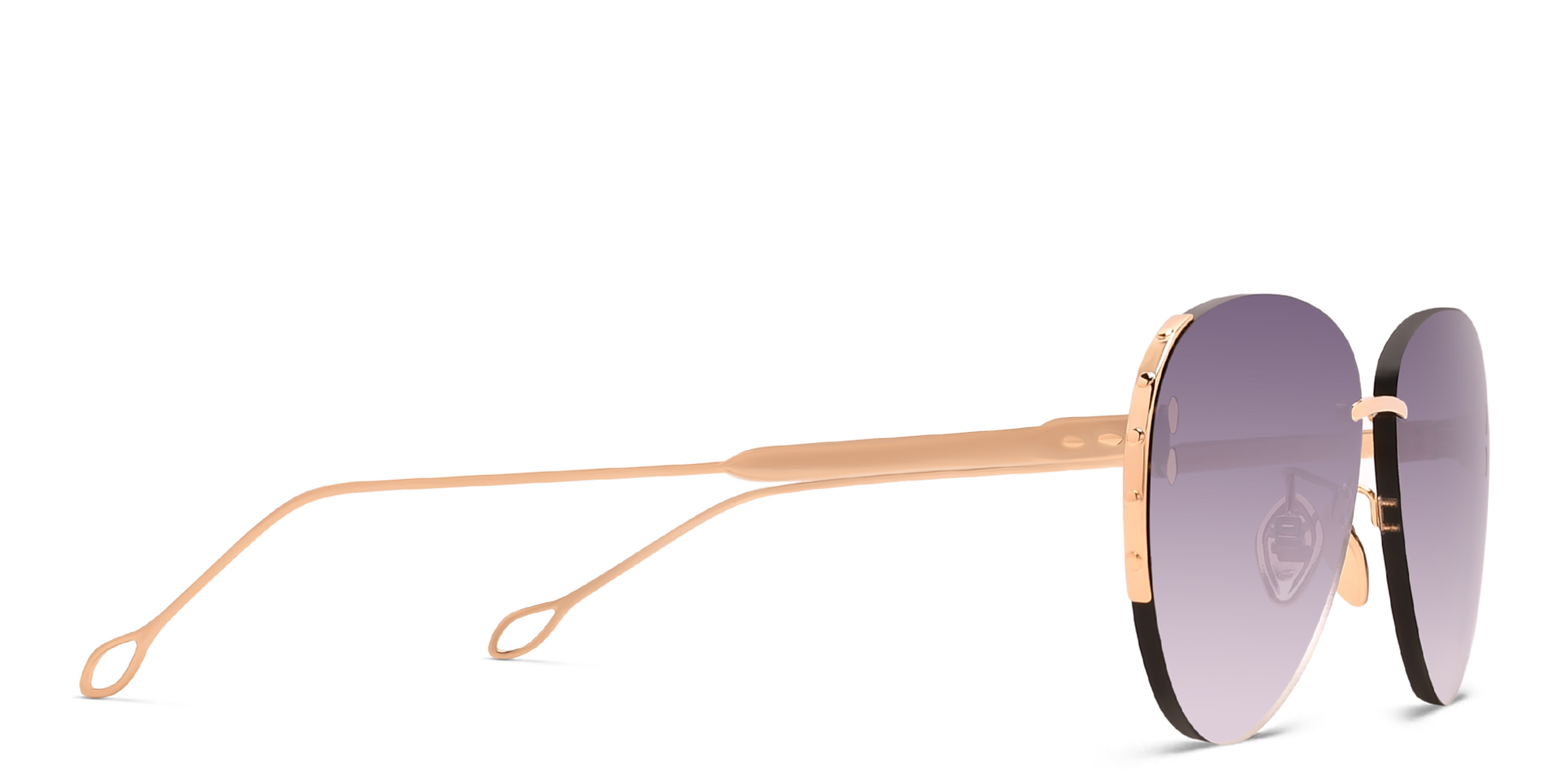 Shop ISABEL MARANT Rimless Aviator Sunglasses in Rose Gold online.