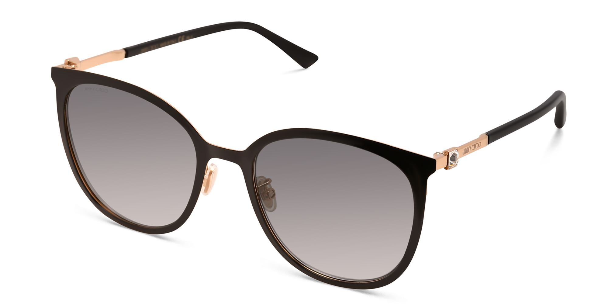 JIMMY CHOO Oria/G/SK Cat Eye Sunglasses in Black Gold – Product Photo 2