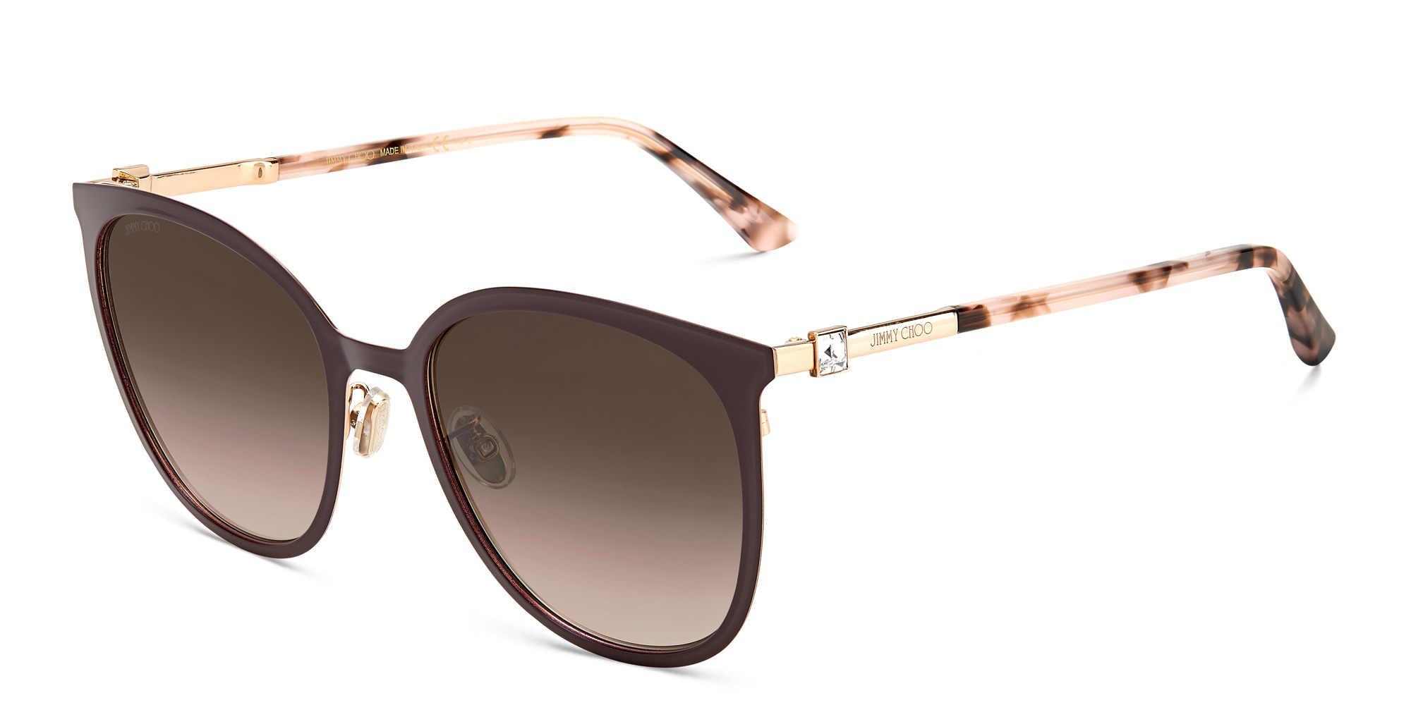 Shop JIMMY CHOO Oria/G/SK Cat Eye Sunglasses in Gold Copper online.