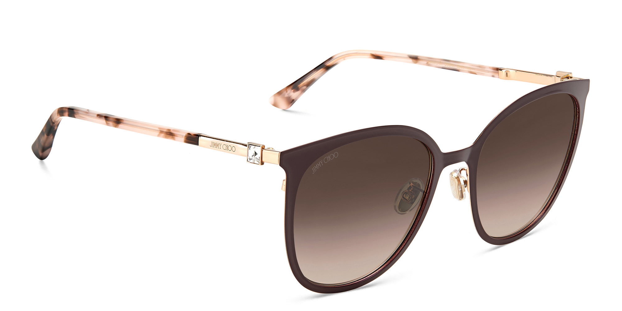 JIMMY CHOO Oria/G/SK Cat Eye Sunglasses in Gold Copper – Product Photo 3