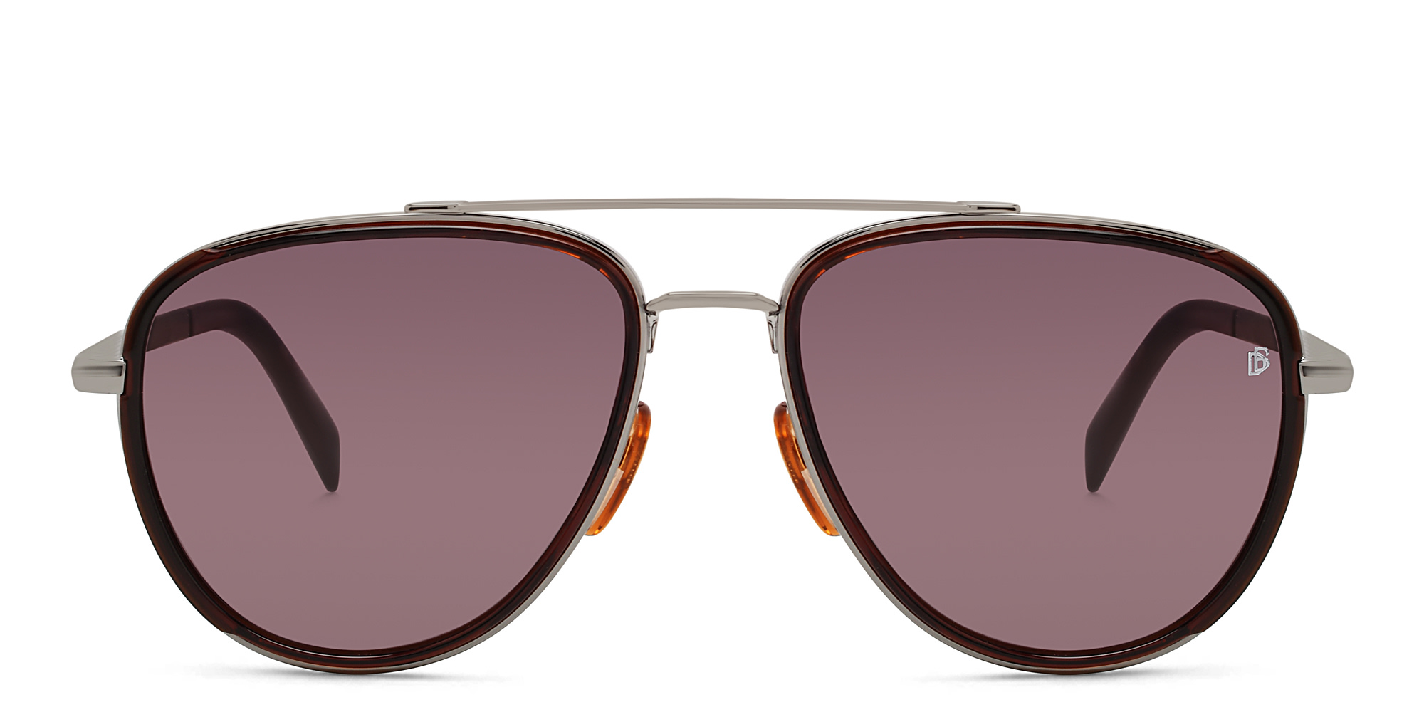 DAVID BECKHAM Aviator Sunglasses in Dark Ruthenium Brown – Product Photo 1