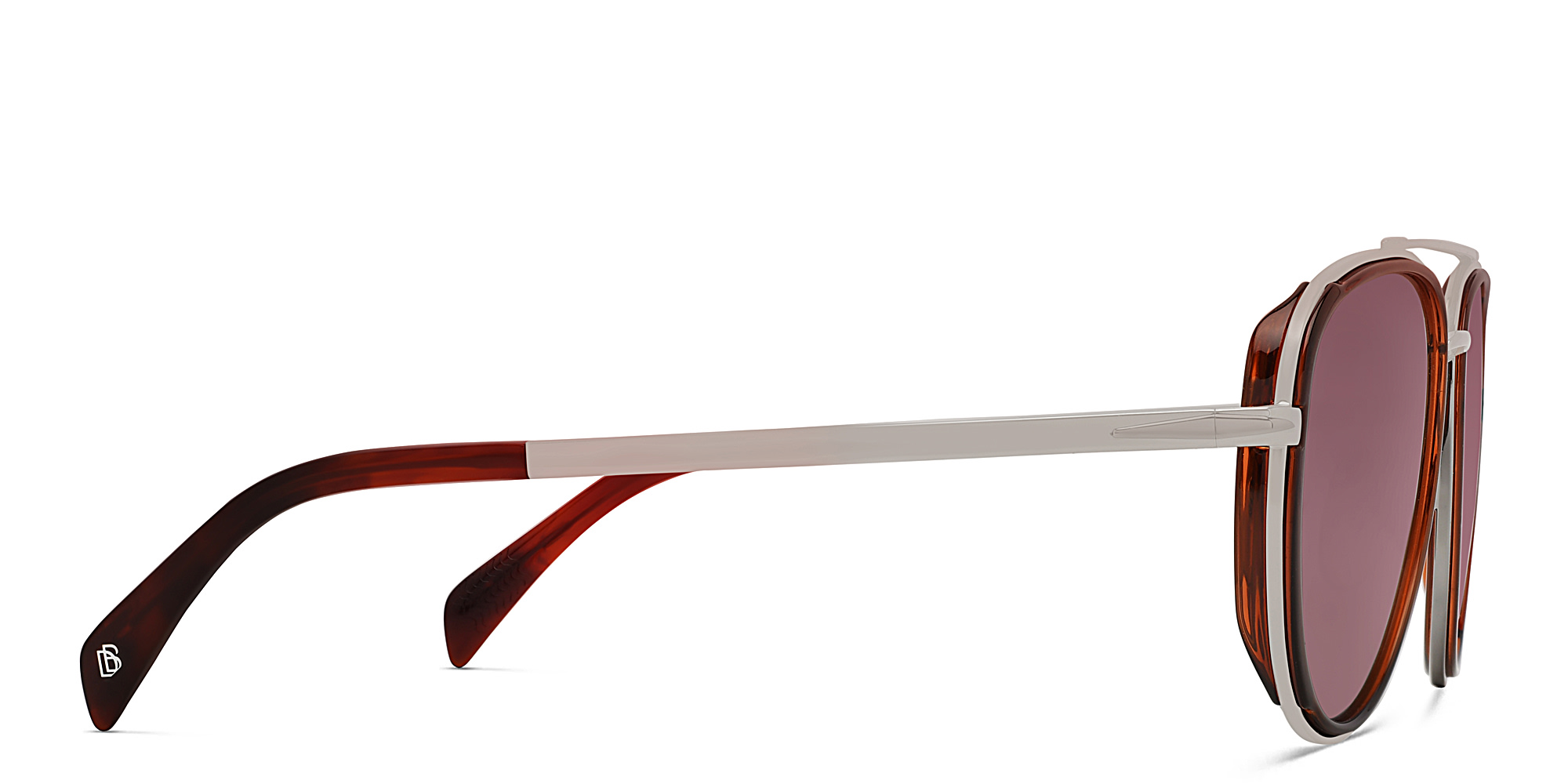 DAVID BECKHAM Aviator Sunglasses in Dark Ruthenium Brown – Product Photo 3