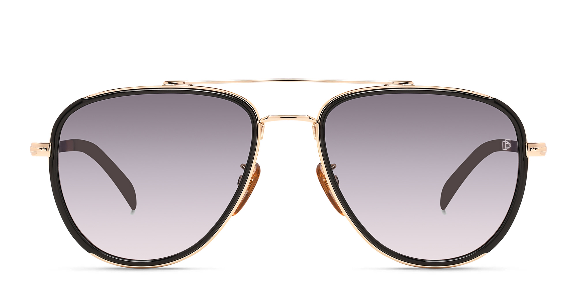 Shop DAVID BECKHAM Aviator Sunglasses in Gold Black online.