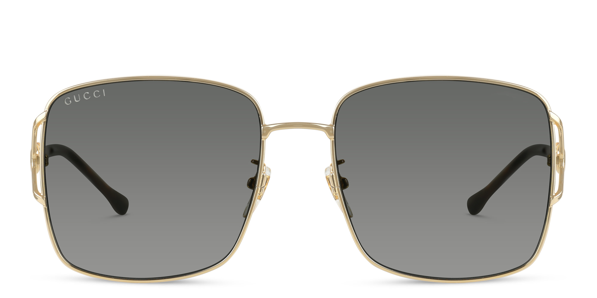 Shop GUCCI Square Sunglasses in Gold online.