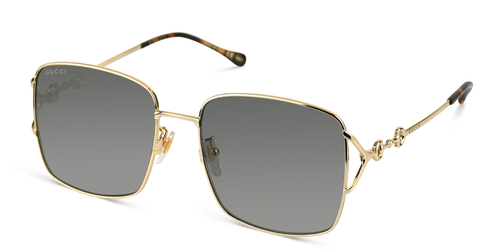 Shop GUCCI Square Sunglasses in Gold online.