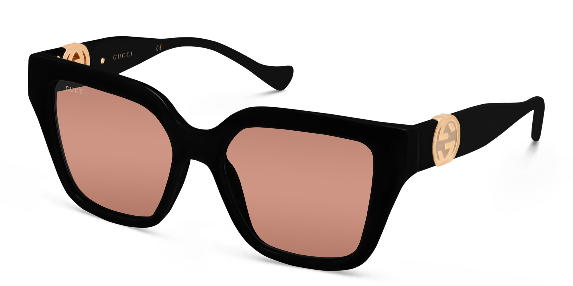 Shop GUCCI Square Sunglasses in Black online.