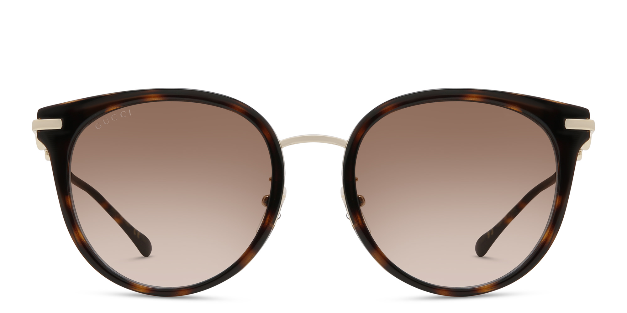 Shop GUCCI Round Sunglasses in Havana online.
