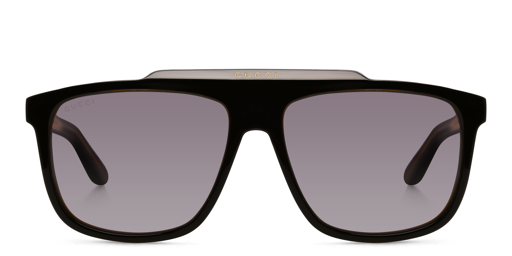 نظارة شمسية بإطار مستطيل من غوتشي بلون أسود - صورة المنتج 1