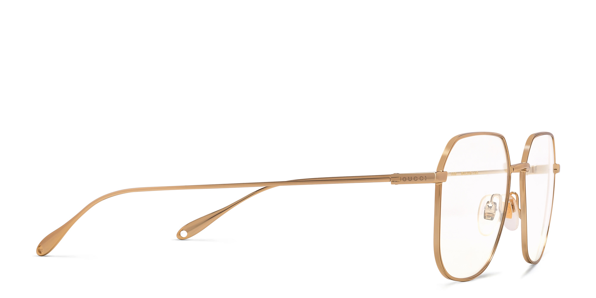 GUCCI Rectangle Eyeglasses in Gold – Product Photo 3