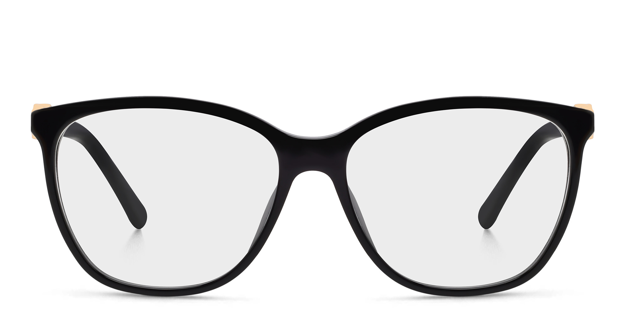 Shop JIMMY CHOO Wide Square Eyeglasses in Black online.