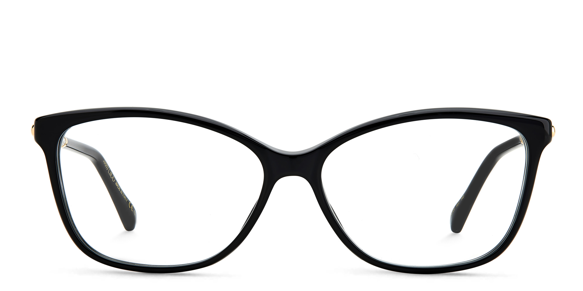 Shop JIMMY CHOO Rectangle Eyeglasses in Black online.