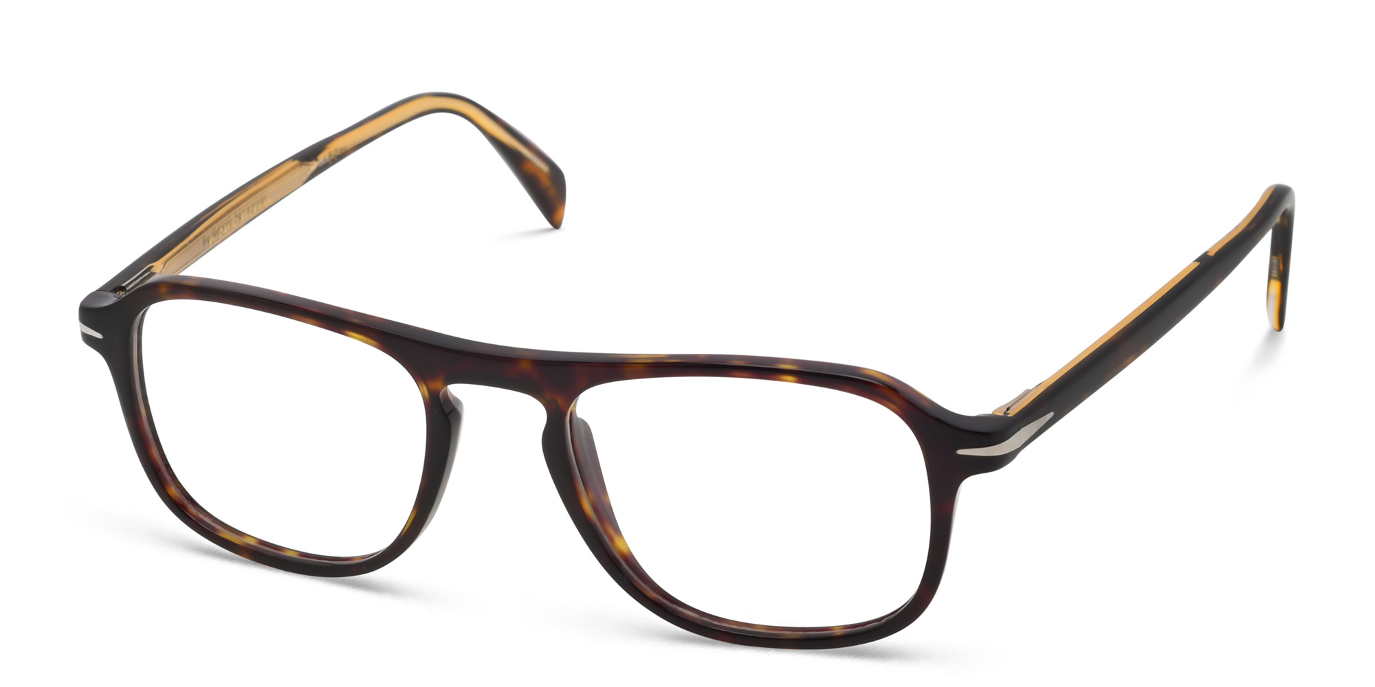 Shop DAVID BECKHAM Square Eyeglasses in Havana online.