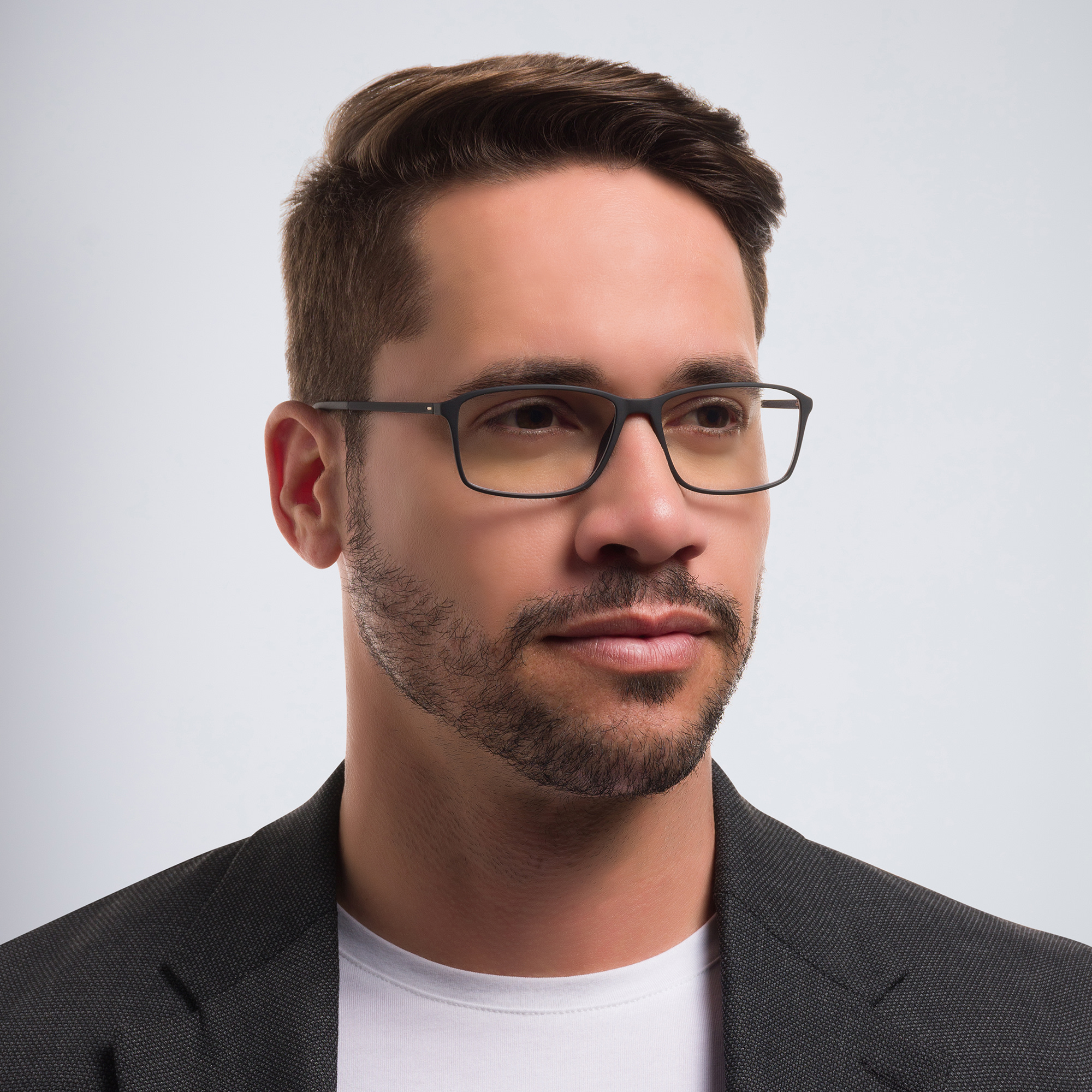 Shop Silhouette Rectangle Eyeglasses in Black online.