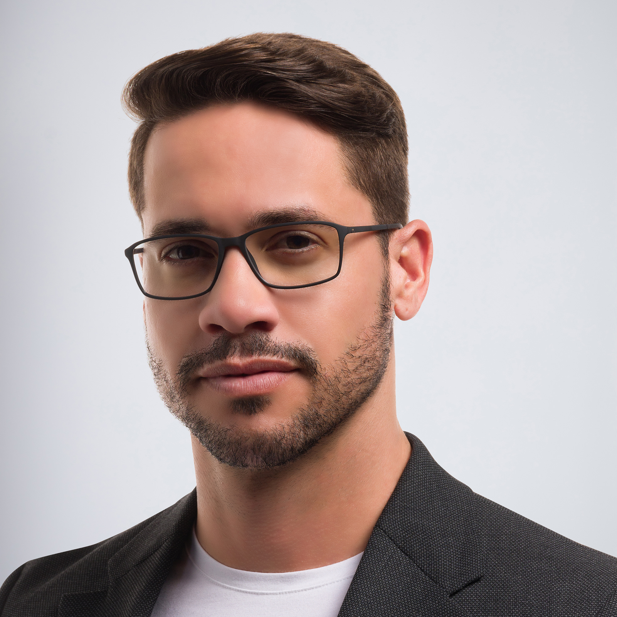 Shop Silhouette Rectangle Eyeglasses in Black online.